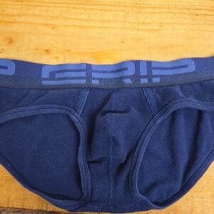 Men's Navy Cotton Briefs with Supportive Waistband